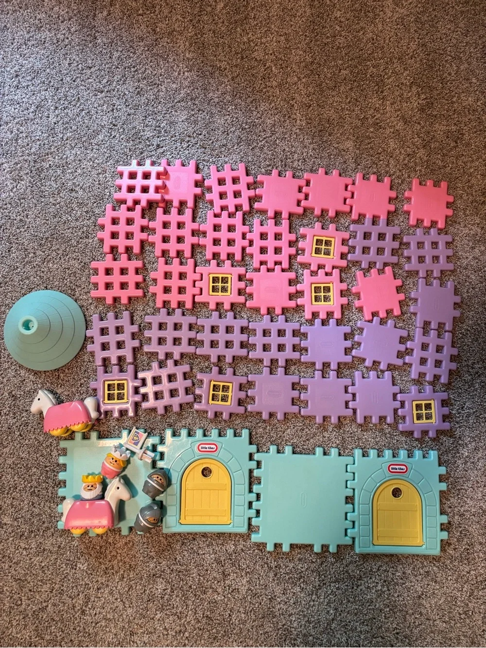Vintage Rare Set Wee Waffle Storybook Castle - Pastel Pink, Purple & Blue